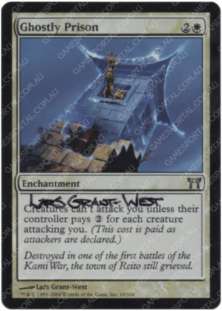 Ghostly Prison [Champions of Kamigawa] - Near Mint Foil, English, Signed, #1