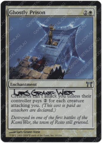 Ghostly Prison [Champions of Kamigawa] - Near Mint Foil, English, Signed, #1