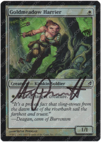 Goldmeadow Harrier [Lorwyn] - Lightly Played Foil, English, Signed, Steve Prescott Alter