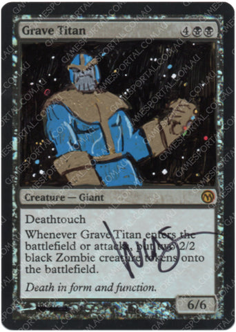 Grave Titan [Duels of the Planeswalkers] - Near Mint Foil, English, Signed, Lucas Graciano Alter