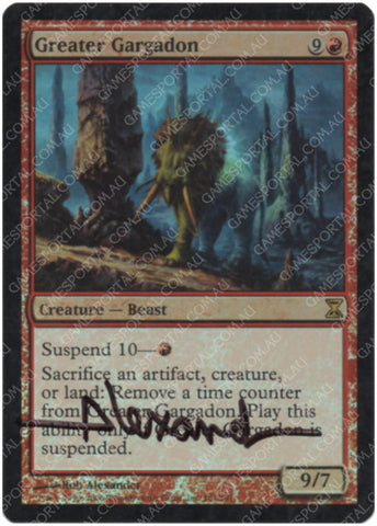 Greater Gargadon [Time Spiral] - Moderately Played Foil, English, Signed, #1