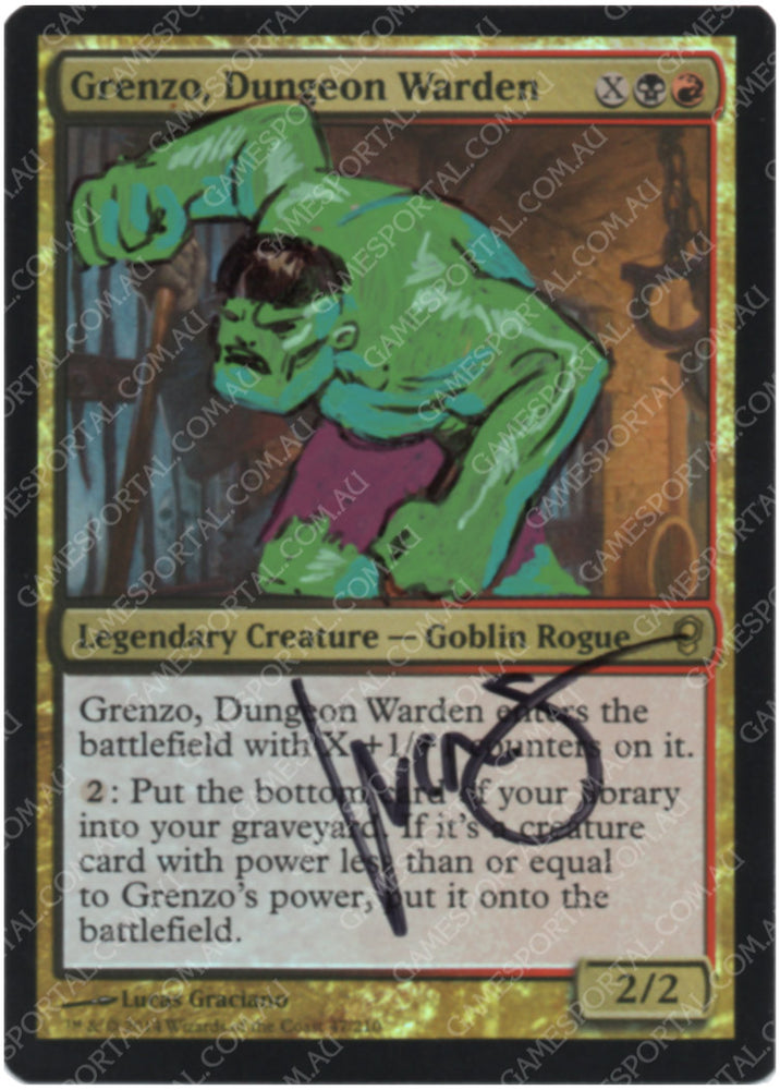 Grenzo, Dungeon Warden [Conspiracy] - Near Mint Foil, English, Signed, Lucas Graciano Alter