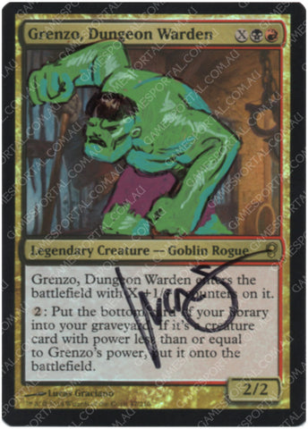 Grenzo, Dungeon Warden [Conspiracy] - Near Mint Foil, English, Signed, Lucas Graciano Alter