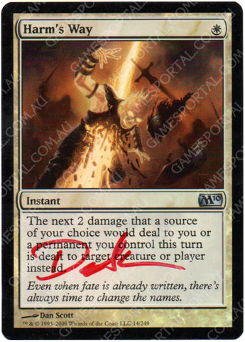 Harm's Way [Magic 2010] - Moderately Played Foil, Signed