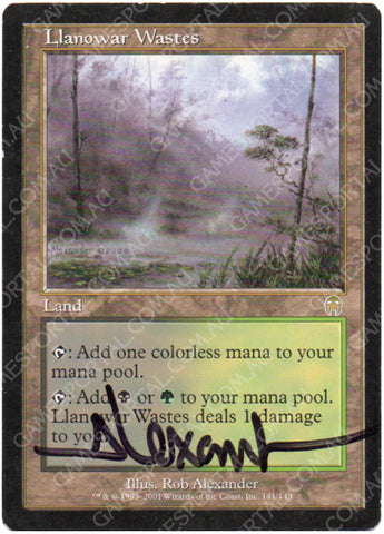 Llanowar Wastes [Apocolypse] - Moderately Played, Signed