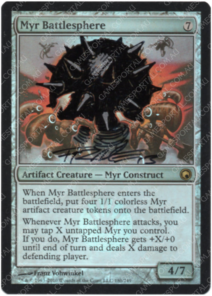 Myr Battlesphere [Scars of Mirrodin] - Lightly Played Foil, English, Signed, Franz Vohwinkel Alter