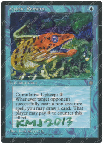 Mystic Remora [Ice Age] - Lightly Played, English, Signed, Ken Meyer Jr. Alter #1