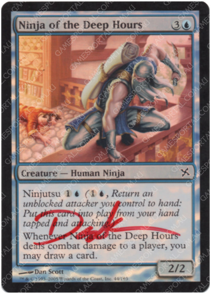 Ninja of the Deep Hours [Betrayers of Kamigawa] - Lightly Played Foil, English, Signed