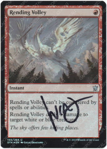 Rending Volley [Dragons of Tarkir] - Near Mint Foil, English, Signed, #2