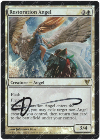 Restoration Angel [Avacyn Restored] - Near Mint Foil, English, Signed, #1