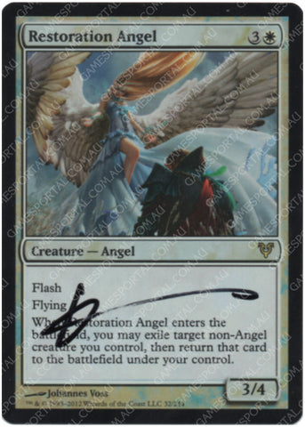 Restoration Angel [Avacyn Restored] - Near Mint Foil, English, Signed, #2