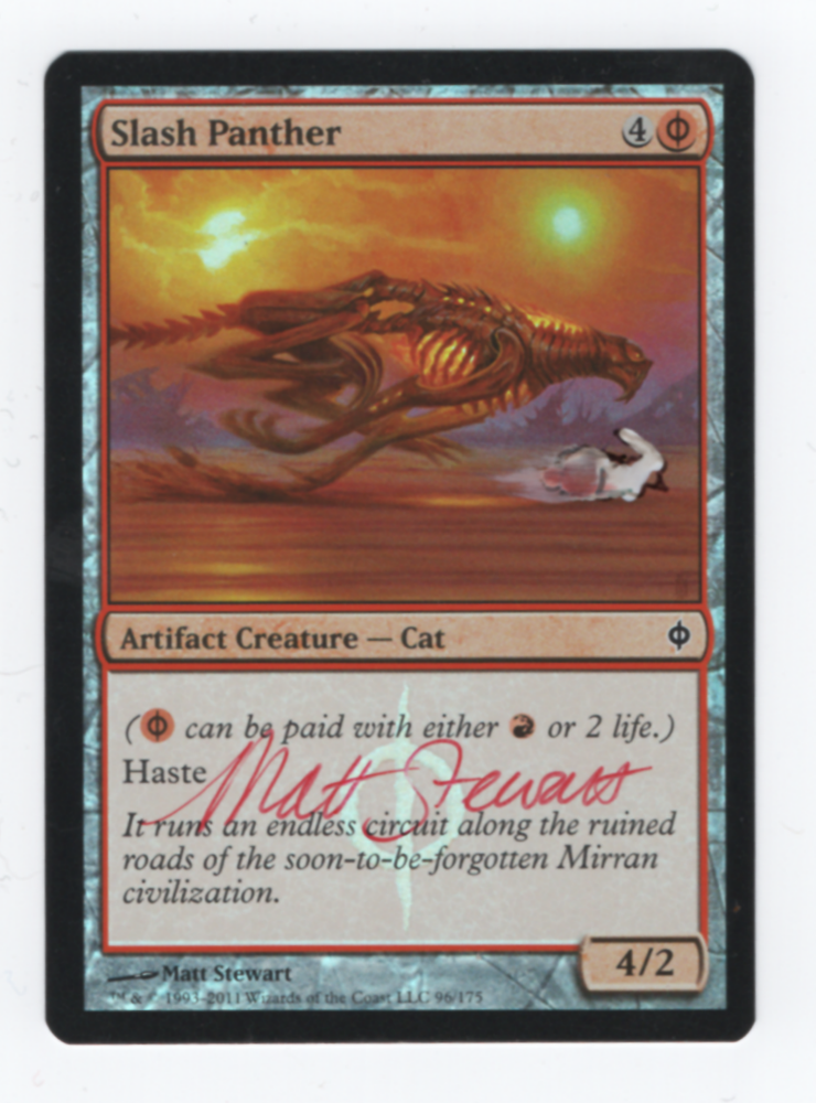 Slash Panther [New Phyrexia] - Near Mint Foil, English, Signed, Matt Stewart Alter #1