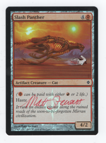 Slash Panther [New Phyrexia] - Near Mint Foil, English, Signed, Matt Stewart Alter #1