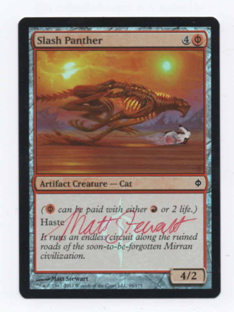 Slash Panther [New Phyrexia] - Near Mint Foil, English, Signed, Matt Stewart Alter #2