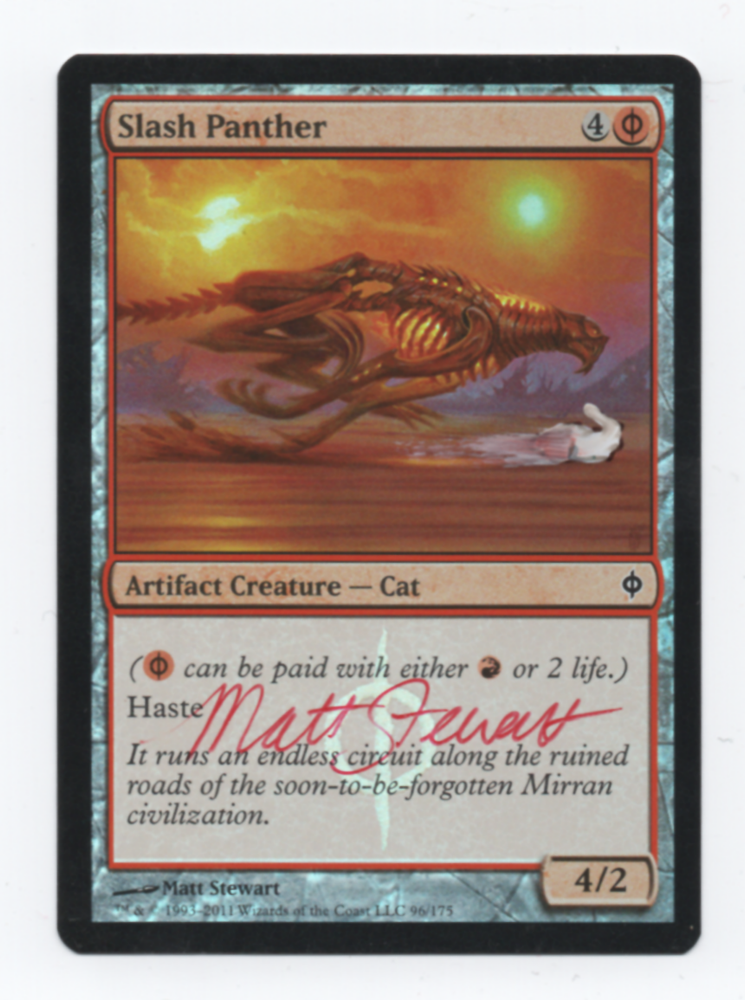 Slash Panther [New Phyrexia] - Near Mint Foil, English, Signed, Matt Stewart Alter #3