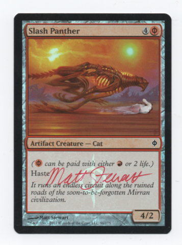 Slash Panther [New Phyrexia] - Near Mint Foil, English, Signed, Matt Stewart Alter #3