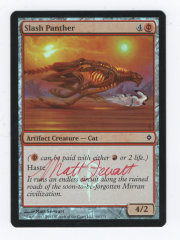 Slash Panther [New Phyrexia] - Near Mint Foil, English, Signed, Matt Stewart Alter #4