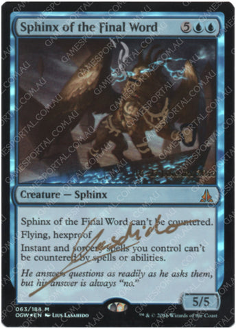 Sphinx of the Final Word [Oath of the Gatewatch] - Near Mint Foil, English, Signed, Lius Lasahido Alter