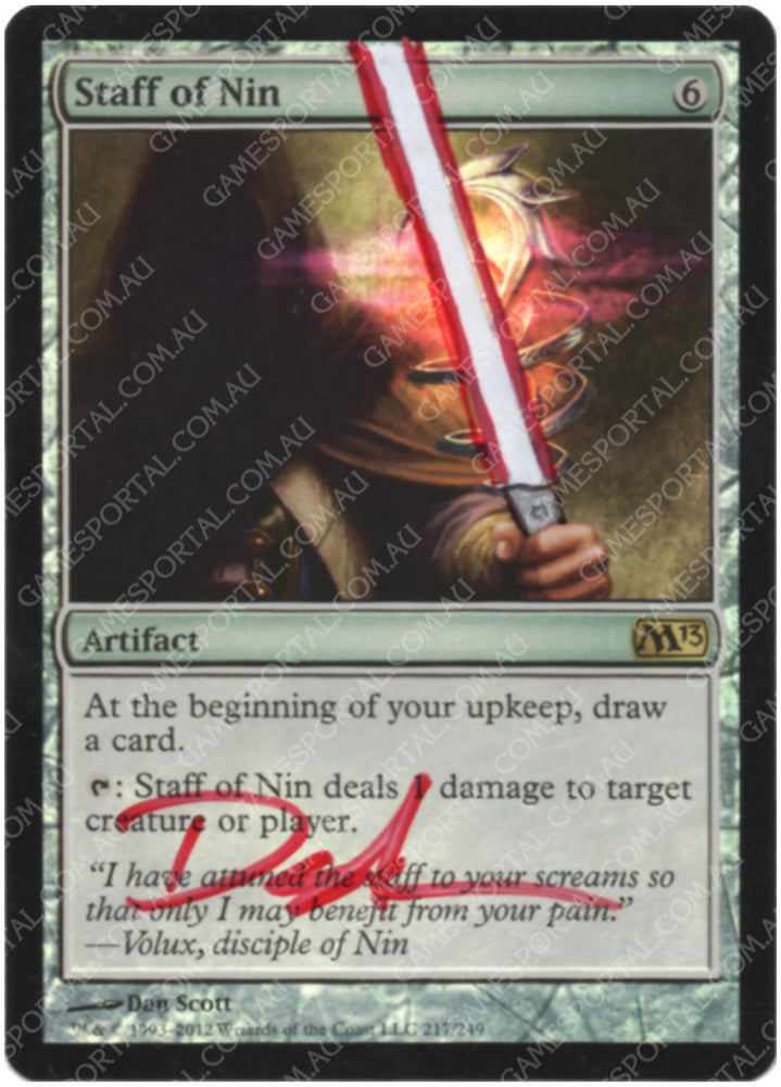 Staff of Nin [Magic 2013] - Near Mint Foil, English, Signed, Dan Scott Alter