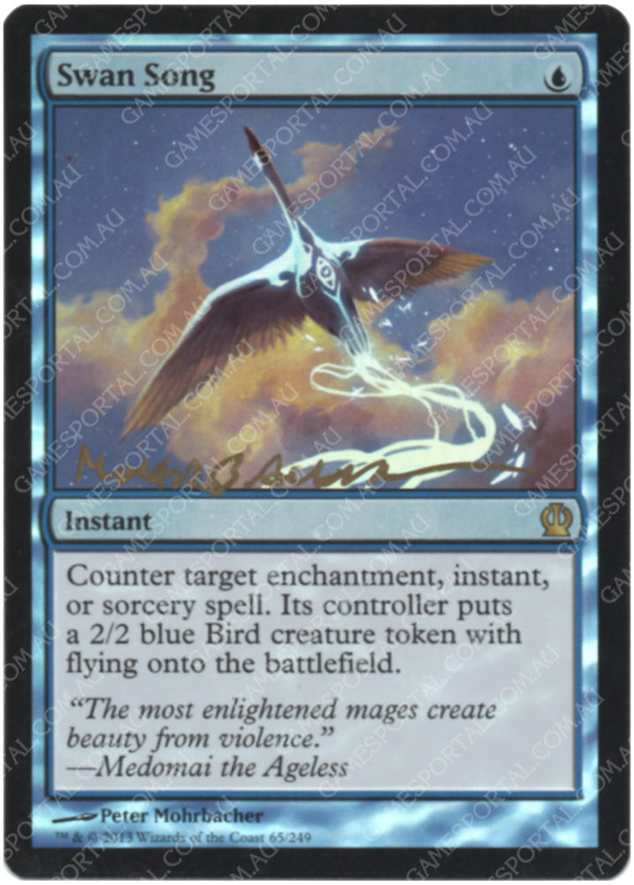 Swan Song [Theros] - Near Mint Foil, English, Signed