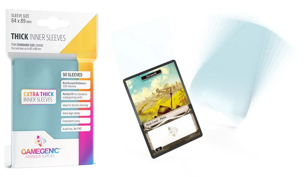 Gamegenic Thick Inner Sleeves - Size Code INNER - (64mm x 89mm) (50 Sleeves Per Pack)