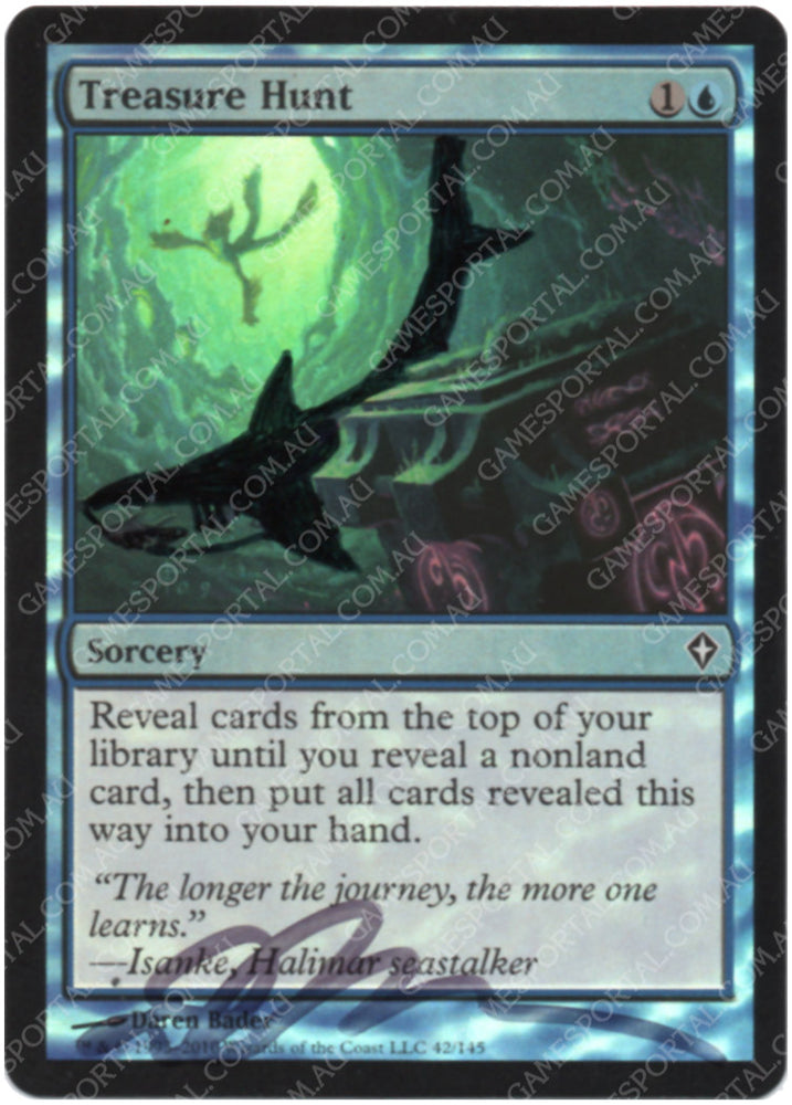 Treasure Hunt [Worldwake] - Near Mint Foil, English, Signed, Darren Bader Alter