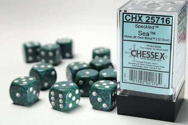 Chessex Speckled 16mm d6 Sea Dice (12)