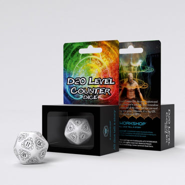 White & Black D20 - Card Game Level Counter