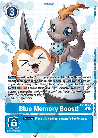 Blue Memory Boost! [P-036] (Box Promotion Pack - Next Adventure) [Promotional Cards]