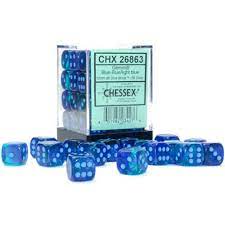 Chessex Gemini 12mm d6 Blue-Blue/Light Blue Luminary (36)