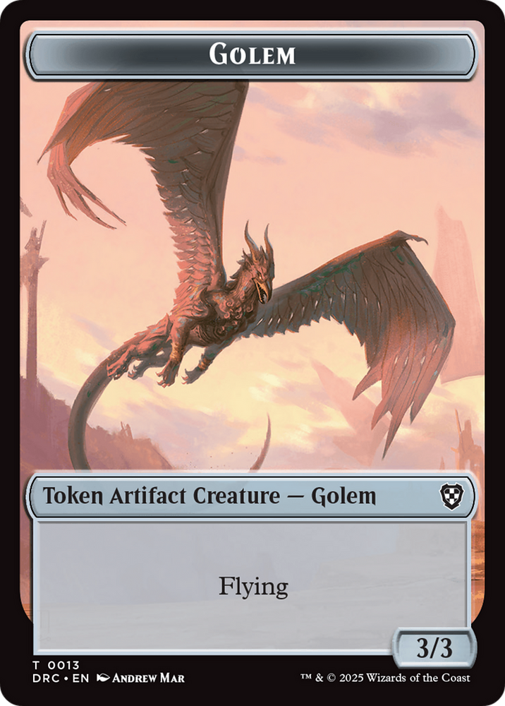 Golem (0013) // Nalaar Aetherjet Double-Sided Token [Aetherdrift Commander Tokens]