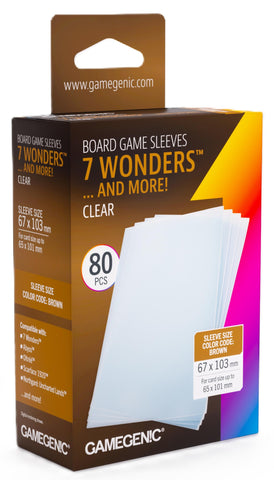 Gamegenic Prime Board Game Sleeves - Size Code BROWN - 7 Wonders/Abyss (67mm x 103mm) (80 Sleeves Per Pack)