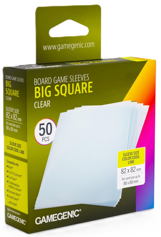 Gamegenic Prime Board Game Sleeves - Size Code LIME - Werewolves/Jungle Speed (82mm x 82mm) (50 Sleeves Per Pack)