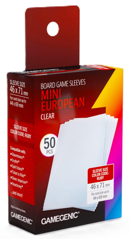 Gamegenic Prime Board Game Sleeves - Size Code RUBY - Mini European-Sized (46mm x 71mm) (50 Sleeves Per Pack)