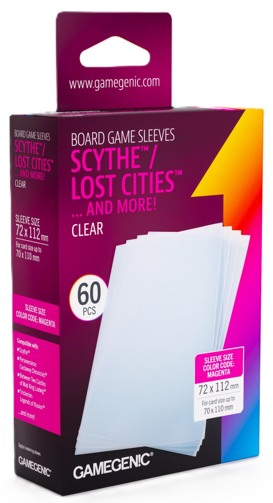 Gamegenic Prime Board Game Sleeves - Size Code MAGENTA - Scythe/Lost Cities (72mm x 112mm) (60 Sleeves Per Pack)