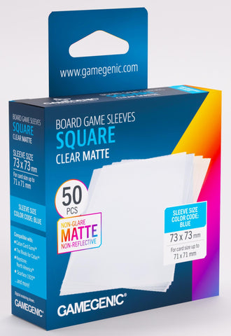 Gamegenic Matte Board Game Sleeves - Size Code BLUE - Square Sized (73mm x 73mm) (50 Sleeves Per Pack)