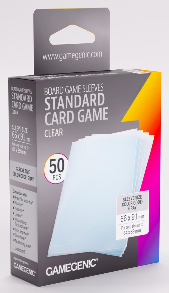 Gamegenic Prime Board Game Sleeves - Size Code GRAY - Standard Size (66mm x 91mm) (50 Sleeves Per Pack)
