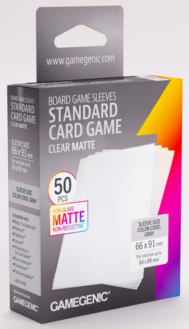Gamegenic Matte Board Game Sleeves - Size Code GRAY - Standard Size (66mm x 91mm) (50 Sleeves Per Pack)
