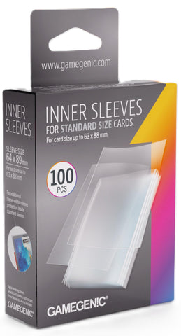 Gamegenic Inner Sleeves - Size Code INNER - (64mm x 89mm) (100 Sleeves Per Pack)