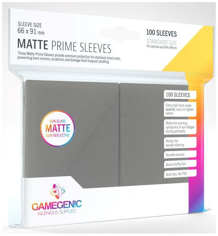 Gamegenic Matte Prime Card Sleeves Dark Grey (66mm  x 91mm) (100 Sleeves Per Pack)