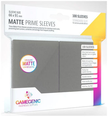 Gamegenic Matte Prime Card Sleeves Dark Grey (66mm  x 91mm) (100 Sleeves Per Pack)