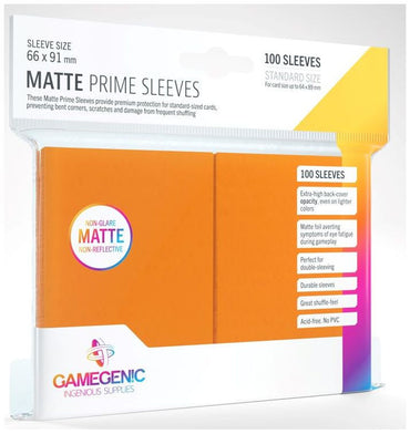 Gamegenic Matte Prime Card Sleeves Orange (66mm  x 91mm) (100 Sleeves Per Pack)