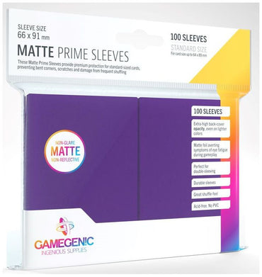 Gamegenic Matte Prime Card Sleeves Purple (66mm  x 91mm) (100 Sleeves Per Pack)