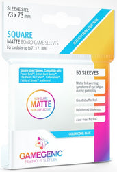 Gamegenic Matte Board Game Sleeves - Size Code BLUE - Square Sized (73mm x 73mm) (50 Sleeves Per Pack)