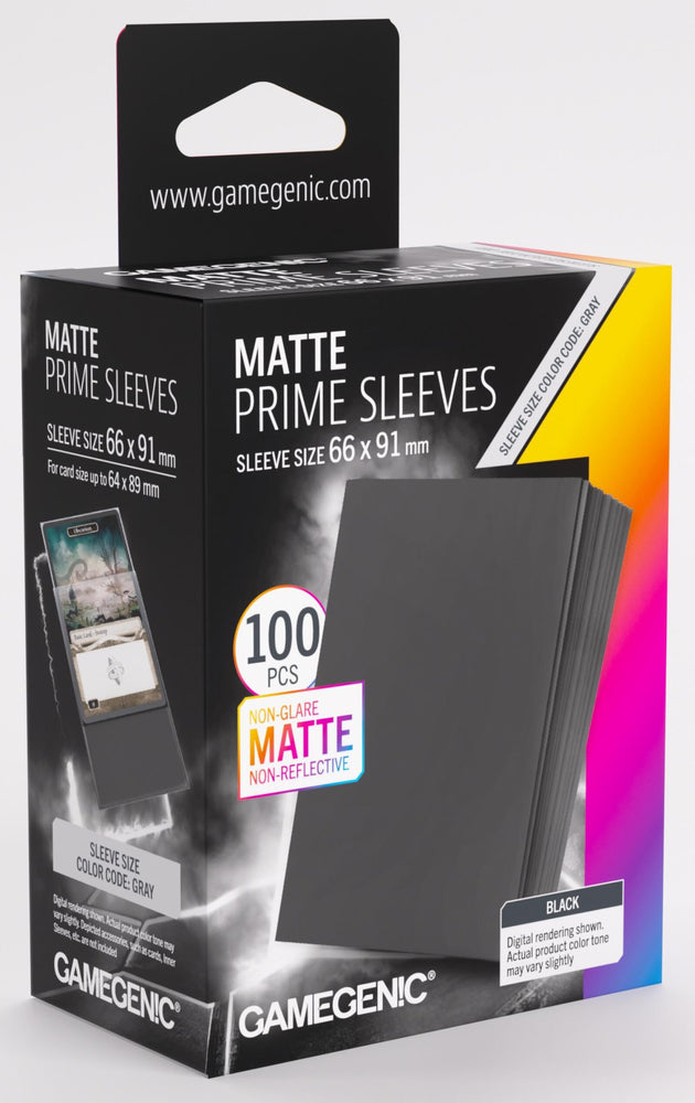 Gamegenic Matte Prime Card Sleeves Black (66mm  x 91mm) (100 Sleeves Per Pack)