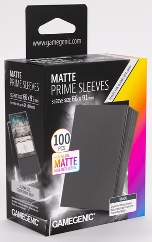 Gamegenic Matte Prime Card Sleeves Black (66mm  x 91mm) (100 Sleeves Per Pack)