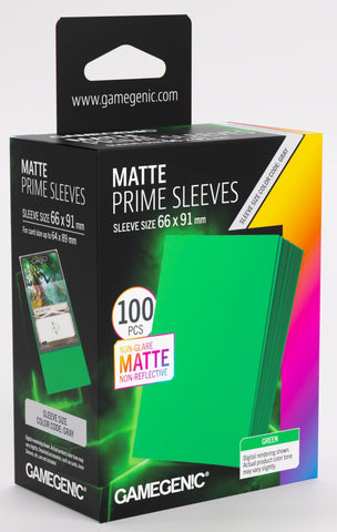 Gamegenic Matte Prime Card Sleeves Green (66mm  x 91mm) (100 Sleeves Per Pack)
