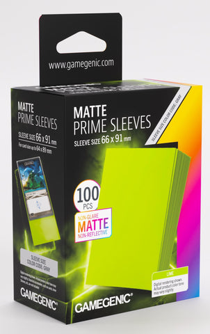 Gamegenic Matte Prime Card Sleeves Lime (66mm  x 91mm) (100 Sleeves Per Pack)