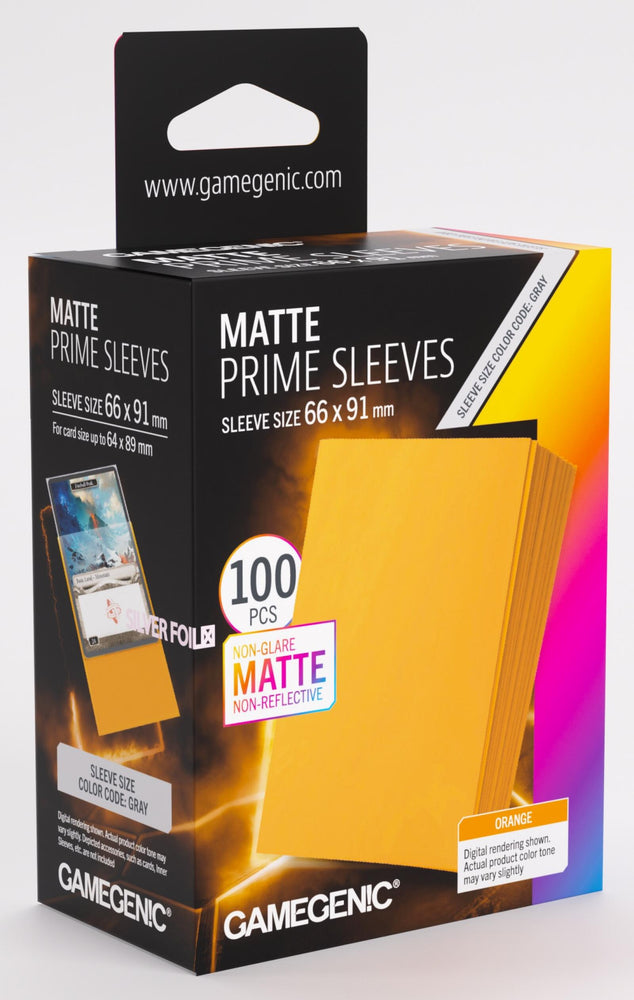 Gamegenic Matte Prime Card Sleeves Orange (66mm  x 91mm) (100 Sleeves Per Pack)