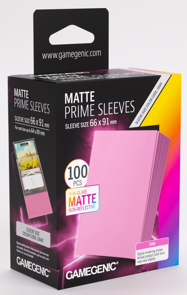 Gamegenic Matte Prime Card Sleeves Pink (66mm  x 91mm) (100 Sleeves Per Pack)
